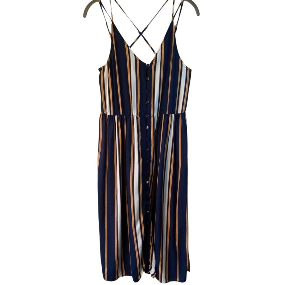 Roxy Sunset Beauty Lightweight Flowy Surfer Skater Button Down Tank Dress SZ S - Picture 4 of 13